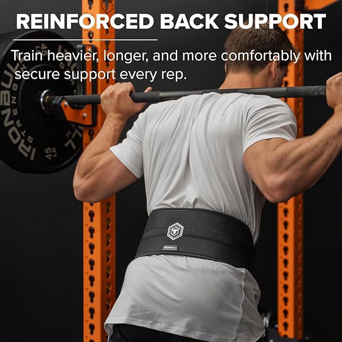 Hybrid Weight Lifting Belt – Heavy Duty Prong Support, Neoprene Interior, Tapered Powerlifting Design – Back Support for Squats, Deadlifts, & Strength Training – Stylish & Rigid Gym Belt for Men & Women