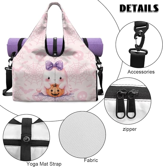 Yoga Mat Bag for Women Men Large Carryall Tote with Adjustable Shoulder Strap for Gym Yoga Travel Pilates Office