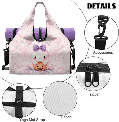 Yoga Mat Bag for Women Men Large Carryall Tote with Adjustable Shoulder Strap for Gym Yoga Travel Pilates Office