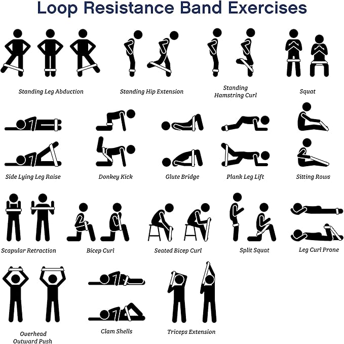 60 Pcs Workout Loop Resistance Bands Bulk, Gym Elastic Bands Set for Fitness Sport Class Students Members Gift Physical, 5 Pieces Each Set, with Large Drawstring Backpack Bags