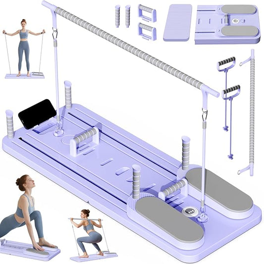 Pilates Board - Versatile Foldable Pilates Reformer Set at Home, Multi-Purpose Sliding Board for Pilates Workouts
