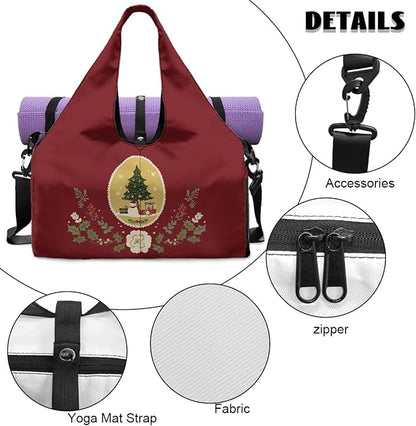 Yoga Mat Bag for Women Men Large Carryall Tote with Adjustable Shoulder Strap for Gym Yoga Travel Pilates Office
