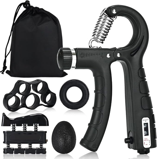Hand Grip Strengthener, Grip Strength Trainer, 22-132 Lbs Adjustable Resistance Forearm Exerciser Workout for Rehabilitation Athletes Climbers Musicians