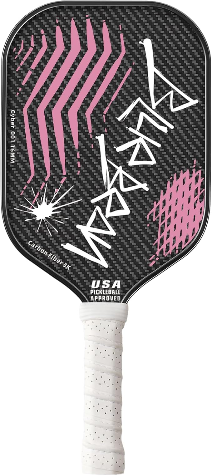 Pickleball Paddles,USAPA,Carbon Fiber Pickleball Paddle with 16MM Polymer Honeycomb Core Provides Lighter Weight&Higher Grit&Spin,Engineered for Professional Players,BlueBean