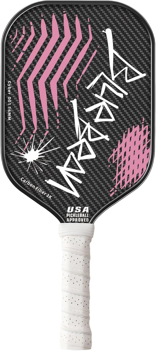Pickleball Paddles,USAPA,Carbon Fiber Pickleball Paddle with 16MM Polymer Honeycomb Core Provides Lighter Weight&Higher Grit&Spin,Engineered for Professional Players,BlueBean