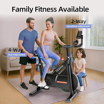 YESOUL Exercise Bike with Exclusive Smart App, Adjustable Magnetic Resistance & 300lbs Capacity, Indoor Stationary Cycling Bike with Stable Triangle Frame, Scenic Rides & Live Classes for Home Workouts