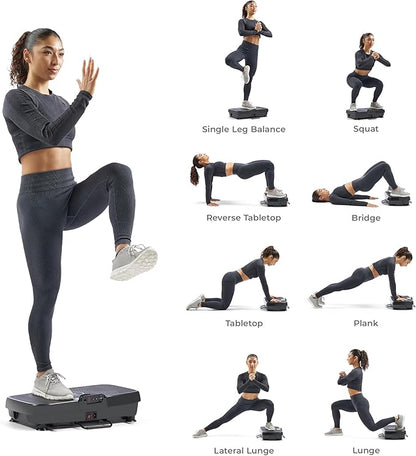 Sunny Health & Fitness Fitboard Vibration Platform Exercise Machine with Multiple Speed Settings and Vibration Modes for Multipurpose Workouts