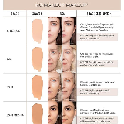 Long-Lasting Lightweight Foundation & Brush Duo | Cruelty-Free, Fragrance-Free, Buildable, Transfer-Proof Makeup (Light)
