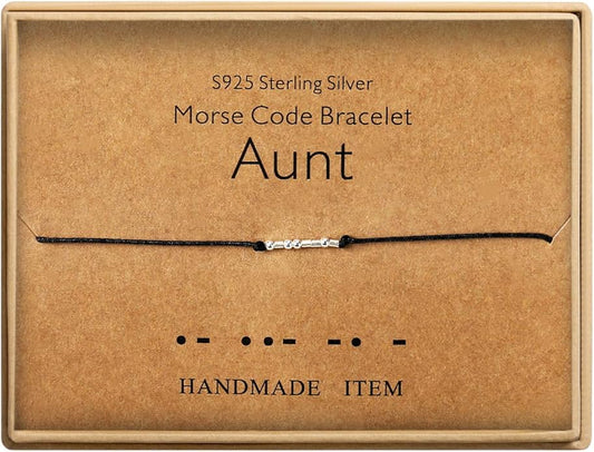KGBNCIE Morse Code Bracelet for Women Sterling Silver Beads on Silk Cord Secret Message Fuck Friendship Inspirational Encouragement Bracelet Gift for Her