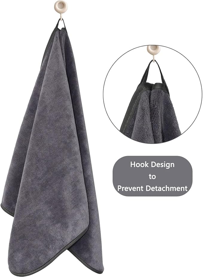 Microfiber Gym Towels Bigger Size Super Soft for Exercise Fitness, Sports, Workout, 380-GSM 15-Inch x 31-Inch Quick-Drying Towels (3 Pack, Pure Grey+Blue+Purple)