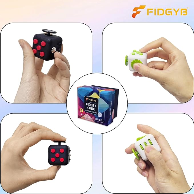 2PCS Cube Fidget Stress Relief Toy for Adults & Kids, Smooth, Quiet Sensory Toy for Anxiety, Focus & ADHD Idea[BR+WG][2PCS]
