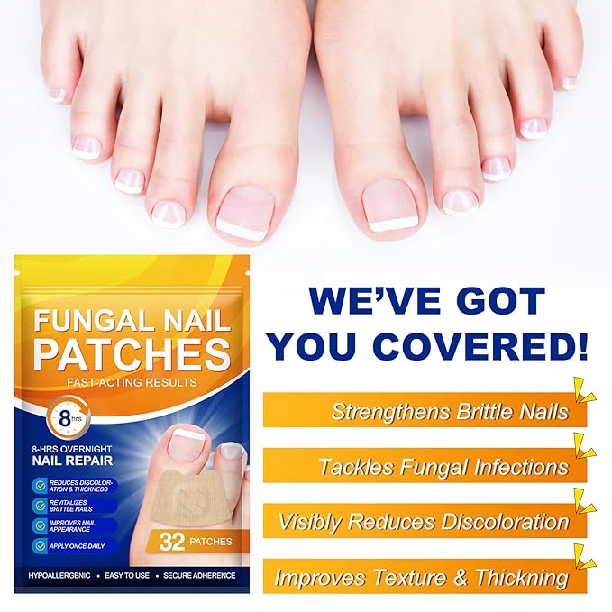 Toenail Treatment Extra Strength, 64 Patch Nail Patches for Nail Treatment Overnight, Nail Repair for Damaged Nails, Nails Care Supplies, Restore Discoloration (64 Patch)