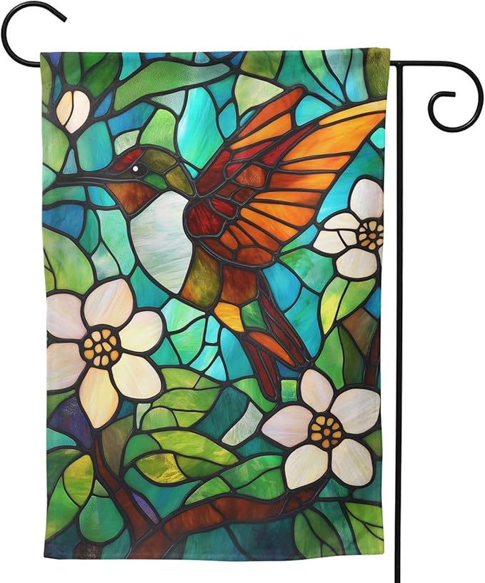 Hummingbird Garden Flag 12x18 In Double Sided Yard Flags Lawn Sign Decor No Flagstand