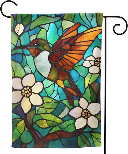 Hummingbird Garden Flag 12x18 In Double Sided Yard Flags Lawn Sign Decor No Flagstand