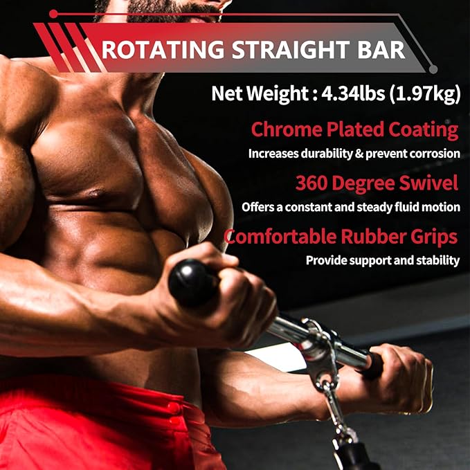 Cable Machine Attachment, LAT Pulldown Attachments, Home Gym Accessories, Triceps Pull Down Attachment