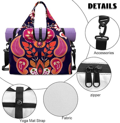 Yoga Mat Bag for Women Men Large Carryall Tote with Adjustable Shoulder Strap for Gym Yoga Travel Pilates Office
