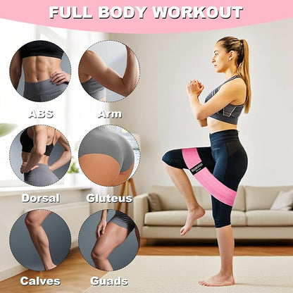 Resistance Bands for Working Out, Fabric Loop Exercise Bands for Legs and Butt, Workout Bands Set for Women and Men, 3 Booty Bands for Yoga, Pilates and Fitness