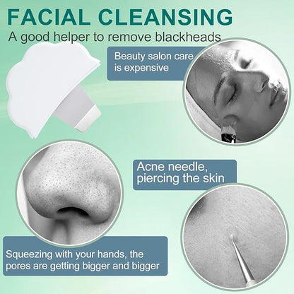 Black Head Remover for Nose, White Mild Skin Spatula Face Scrubber for Deep Skin Cleansing, Silicone Pore Cleaner, Daily Skin Cleansing Tool for Men and Women (1PCS)