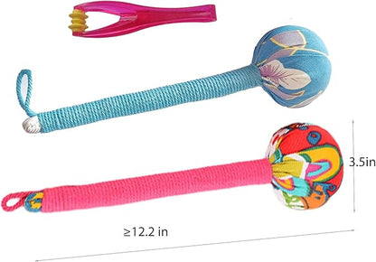 Wormwood Hammer, Manual Massage Hammer, Full Body Massage, Relieve Muscle Pain, Open Meridian. (Sky Blue/Red)