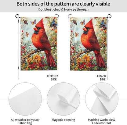Bird Garden Flag 12x18 In Double Sided Yard Flags Lawn Sign Decor No Flagstand