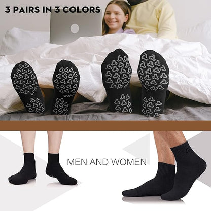 Ozaiic Non Slip Socks Grip for Yoga Home Workout Pure Barre, Pilates, Hospital, Ideal Cushion Socks for Men and Women