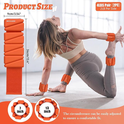 Ankle Weights Set of 2 (1 lb/2 lb/3 lb Each) Adjustable Wrist Weights for Women Men Wearable Arm Leg Weight for Pilates, Running, Walking, Workout, Yoga