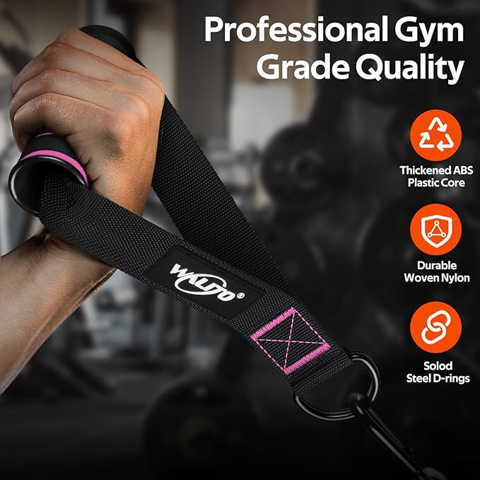 WALITO Exercise Handles, Replacement Cable Machine Attachments for Home Gym Equipment, Pulley System, Pilates, Resistance Bands, Strength Trainer, Heavy Duty Working Out Handles