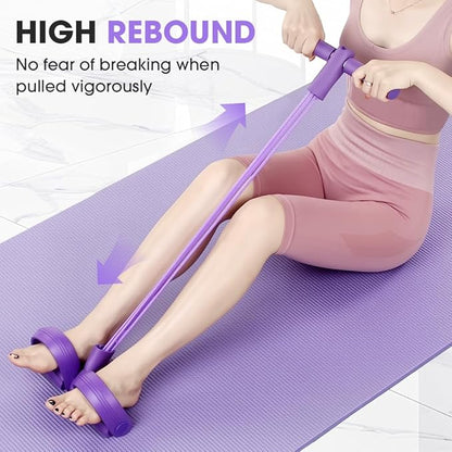 21 Fitness Resistance Bands-4 Tube Pedal Ankle Puller, 2025 New Stretching Bands for Arm and Leg Workouts, AB Training Auxiliary Device Workout Equipment for Women Men
