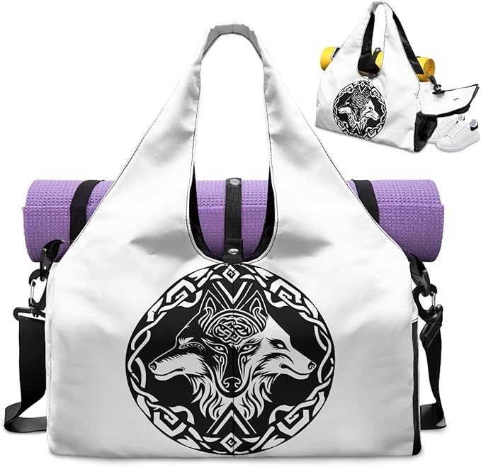Yoga Mat Bag for Women Men Large Carryall Tote with Adjustable Shoulder Strap for Gym Yoga Travel Pilates Office