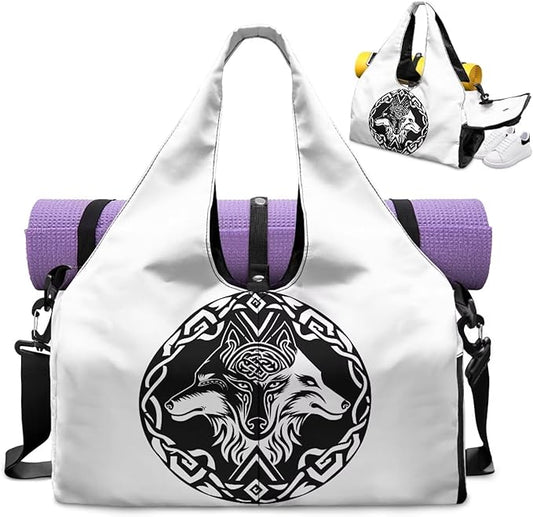 Yoga Mat Bag for Women Men Large Carryall Tote with Adjustable Shoulder Strap for Gym Yoga Travel Pilates Office
