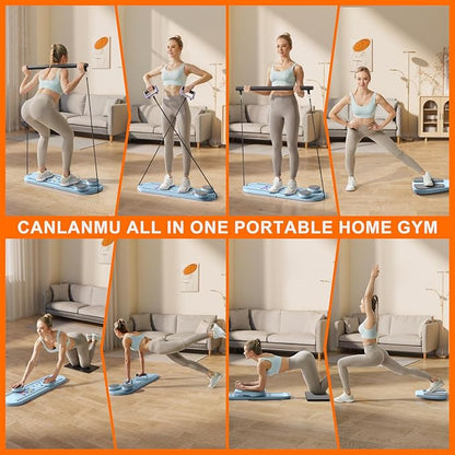 Pilates Board,Multifunctional Rebound Abdominal Board,Foldable Pilates Reformer Set, Ab Core Trainer Machine,Ab Exercise Board,Abs Workout Equipment for Women Home Gym Equipment