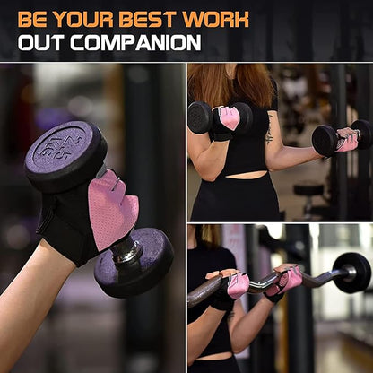 Sunnex Gym Gloves - Fingerless, Breathable Workout Gloves for Weightlifting, Cycling & More