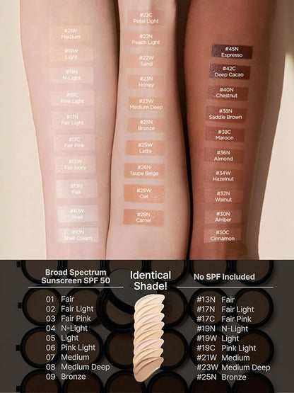 [JUNGSAEMMOOL OFFICIAL] Essential Skin Nuder Cushion (08 Medium Deep) | Refill Included | Natural Finish | SPF50 Broad Spectrum | Makeup Artist Brand