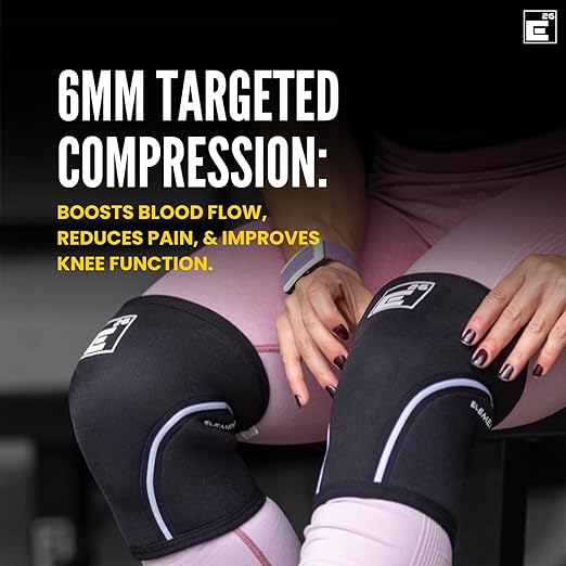 6mm Knee Sleeves for Weightlifting (Sold as a Pair) - Durable Compression Sleeve for Support and Mobility - Knee Brace for Functional Fitness, Squats, Deadlift (Large, OD Green)
