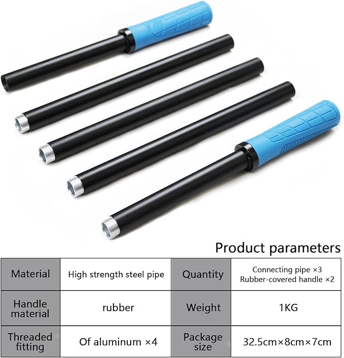 Yoga Stick 5 ft Sturdy Steel, Adjustable Stretching Stick for Mobility, Flexibility and Balance, Versatile Exercise Stick with 5 Steel Rods & rubber Handles