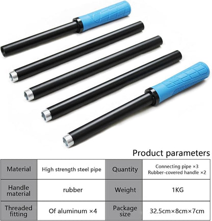 Yoga Stick 5 ft Sturdy Steel, Adjustable Stretching Stick for Mobility, Flexibility and Balance, Versatile Exercise Stick with 5 Steel Rods & rubber Handles