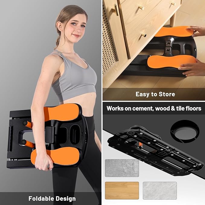 Pilates Board, 2025 Pilates Reformer Set, 5 in 1 Multifunctional Abdominal Board, Portable Ab Core Trainer, Foldable Pilates Reformer Board for Home