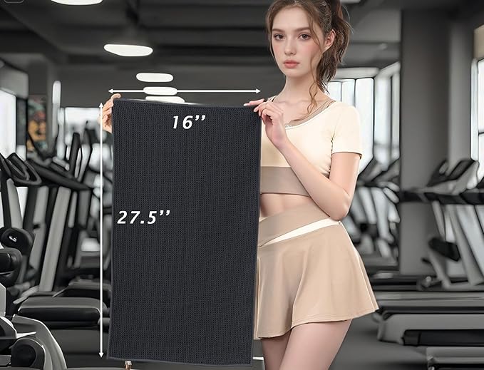 Microfiber Gym Towels 3 Pack, Quick-Drying Yoga Towels for Sport, Workout Equipment, Home and Gym, 16 Inches x 27.5 Inches