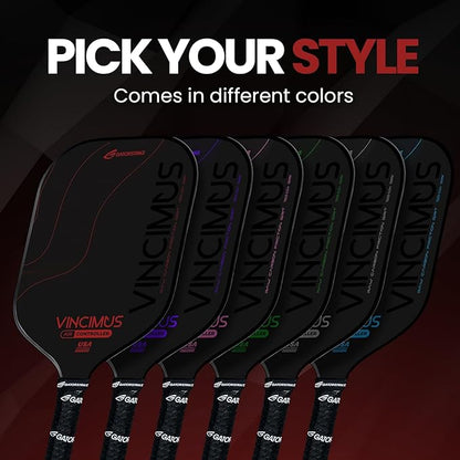 Vincimus Air Controller T600 Pickleball Paddle, T600 Carbon Fiber Pickleball Paddle with Enhance PP Honeycomb 16mm Core, 8.1oz with GatorGrit Face