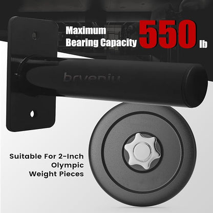 Wall Mounted Weight Plate Rack Storage, Steel Wall Mounted Weight Plate Holder Fits 2" Plates for Home Gyms, Garages, and Power Racks