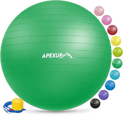 APEXUP Yoga Ball Exercise Ball Anti Slip Heavy Duty for Fitness, Balance & Core Workout