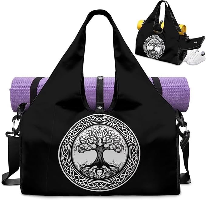 Yoga Mat Bag for Women Men Large Carryall Tote with Adjustable Shoulder Strap for Gym Yoga Travel Pilates Office