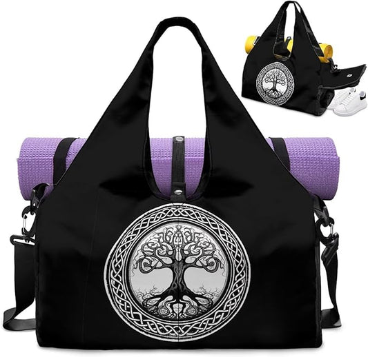 Yoga Mat Bag for Women Men Large Carryall Tote with Adjustable Shoulder Strap for Gym Yoga Travel Pilates Office