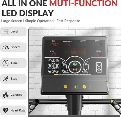 Fitvids Stair Stepper Machine, Commercial Grade Stair Climber with 15 Resistance Levels, Continuous Stair Stepping Machine for Cardio and Lower Body Workouts, LED Screen, Exercise Machine for Home Gym