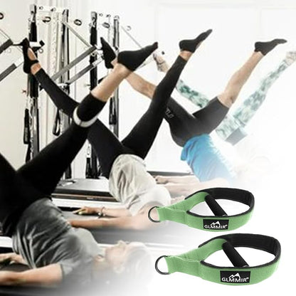 Pilates Double Loop Straps for Pilates Reformer, Fitness Metal D Ring Straps Handle, Pilate Accessories Yoga Wristbands Exercise Straps for Gym Home Workout 2PCS