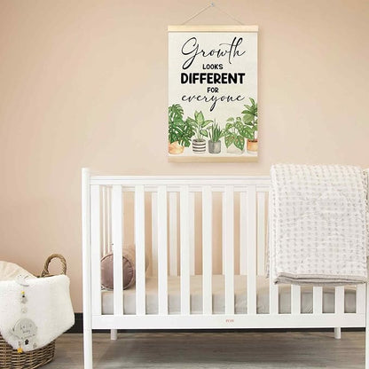 TLESKE Classroom Mental Health Poster Hanger Frame, Positive Affirmations Hanging Wall Art Room Decor for School Counseling Therapy Office, Growth Looks Different for Everyone Prints Pictures, 16x24