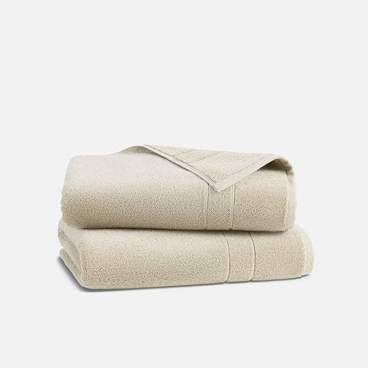 Brooklinen Super-Plush Turkish Cotton Bath Towels Set of 2 Cotton, 820 GSM, Machine Washable, Perfect Bath Towels for Bathroom, Spa & Shower (30" x 58", Stone Beige)