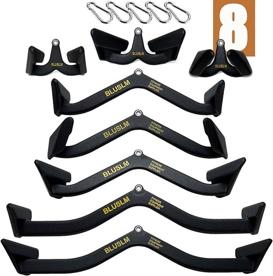 Lat Pull Down Bar T bar Row Attachment, V Bar Tricep Lat Pulldown Attachments, Back Strength Training Bar for Home Gym Exercise Cable Machine Attachments