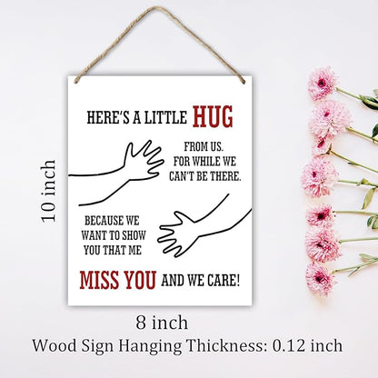 Valentine Day Gift for Couple Girlfriend Wife Husband Miss You Long Distance Gift for Besties Sister Friend Home Decor Hanging Plaque With Rope Wall Decor Wood Sign Door Shelf Bedroom Decor -22