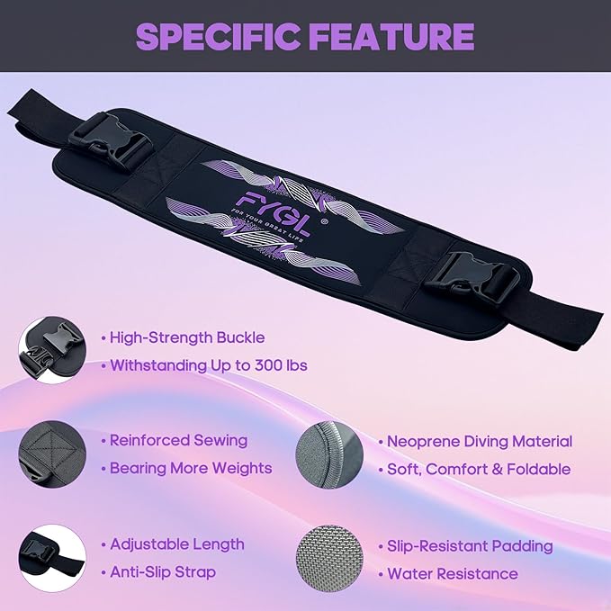 Hip-Thrust-Belt, Foldable Design, Slip-Resistant Padding, Supports 300 lbs, Ideal for Glutes Training with Dumbbells, Kettlebells & Plates, Great for Gym & Home Hip Thrust Workouts